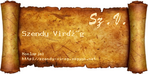 Szendy Virág névjegykártya